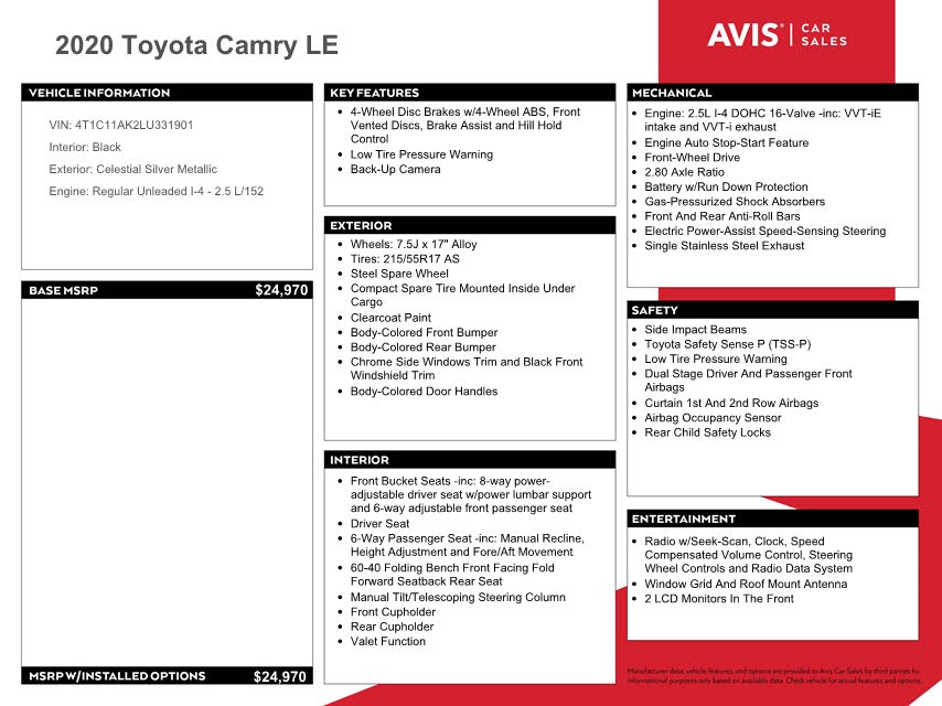 2020 Toyota Camry LE FWD for sale in South San Francisco, CA – photo 3