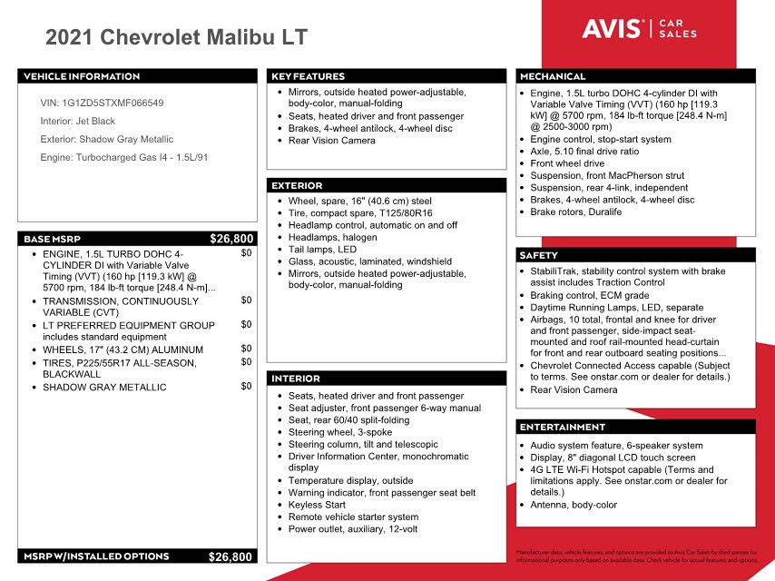 2021 Chevrolet Malibu LT FWD for sale in Sacramento, CA – photo 4